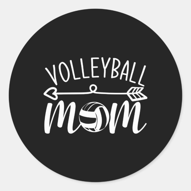 Volleyball Mama Runder Aufkleber (Vorderseite)