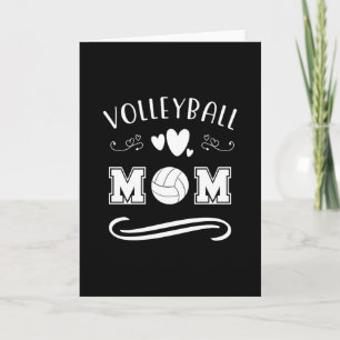 Volleyball-Mama Schwarz-Weiß-Typografie-Text Karte