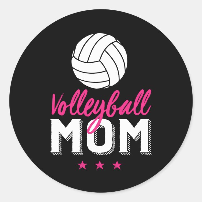 Volleyball Mama stolz Mutter und sportliche Eltern Runder Aufkleber (Vorderseite)
