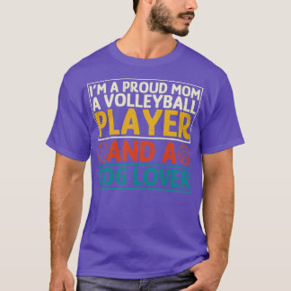 Volleyball Mama und Hund Lover T-Shirt