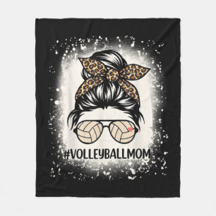 Volleyball Mama Volleyball Lover Mama Messy Bun Bl Fleecedecke
