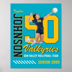 Volleyball-Mannschaft Custom Foto Trikot Nummer Sp Poster