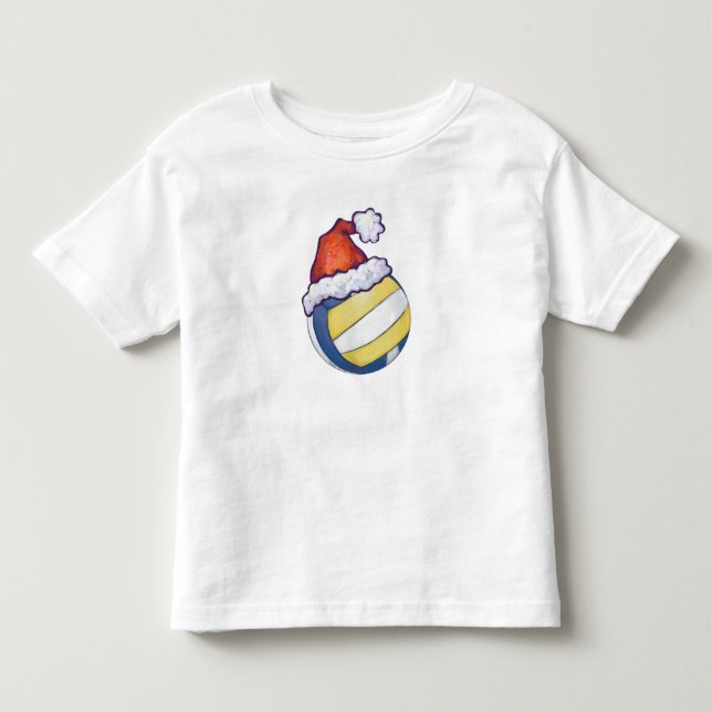 Volleyball mit Weihnachtshut Kleinkind T-shirt (Vorderseite)