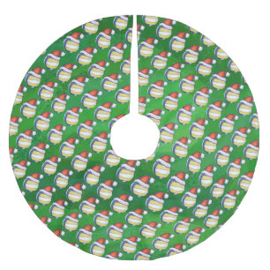Volleyball mit Weihnachtshut Polyester Weihnachtsbaumdecke