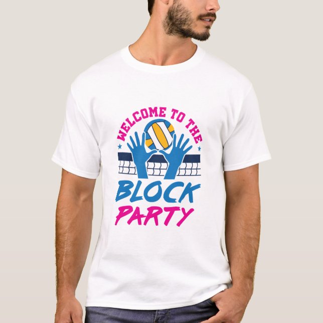 Volleyball Mittlerer Blocker Herzlich willkommen i T-Shirt (Vorderseite)