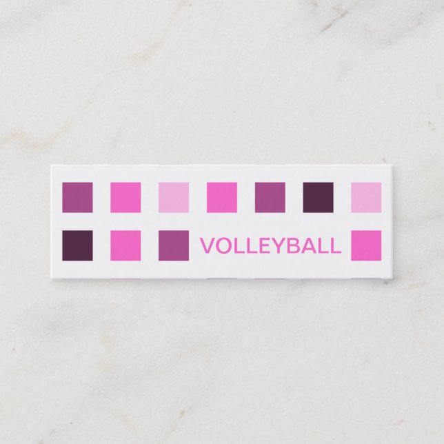 VOLLEYBALL (Mod-Quadrate) Mini Visitenkarte (Vorderseite)
