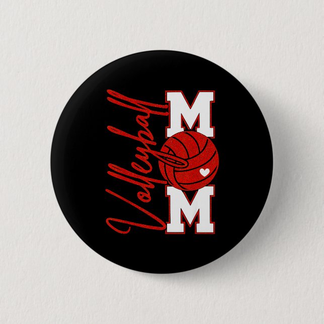 Volleyball Mom Game Day Mama Srts Volleyball Famil Button (Vorderseite)