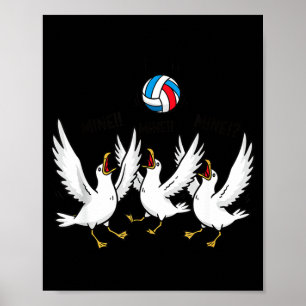 Volleyball Möwen Lustige Strand Srts Poster