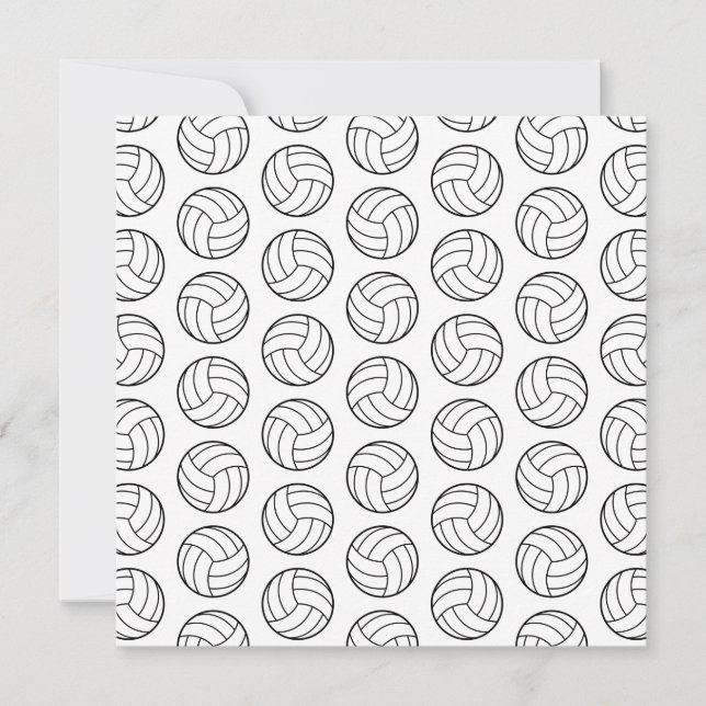 Volleyball-Muster drucken CUSTOM HINTERGRUND FARBE Einladung (Vorderseite)