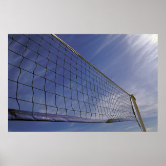 Volleyball-Netz gegen blaue Wolke Poster