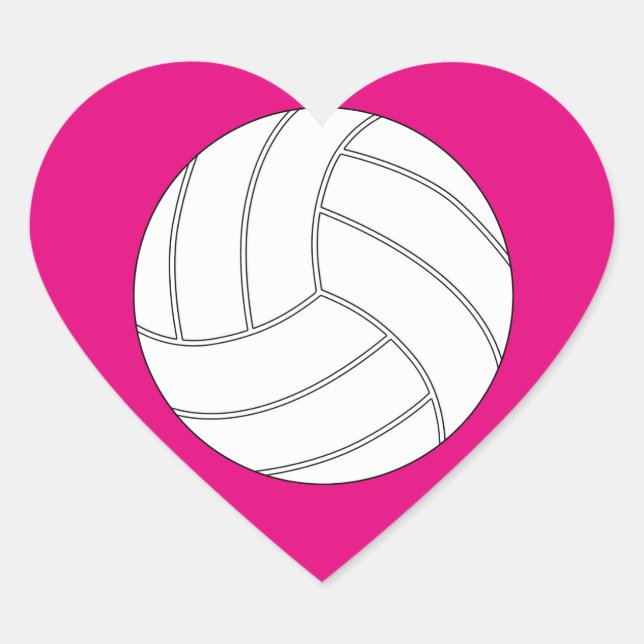 Volleyball Niedlicher Herz-gestreifter Farbsport Herz-Aufkleber (Vorderseite)