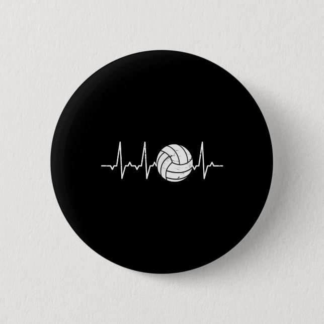 Volleyball Niedlicher Spaß Button (Vorderseite)