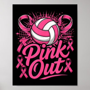 Volleyball nk Out Brustkrebsbewusstsein nk Poster