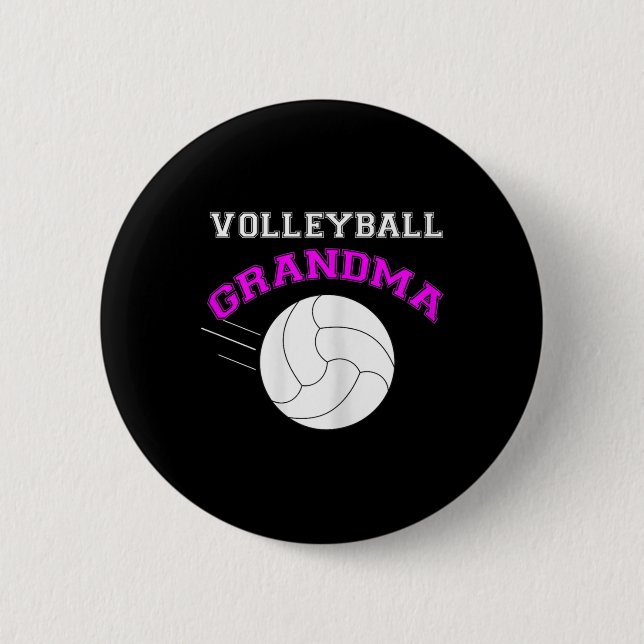Volleyball-Oma-Unterstützung Button (Vorderseite)