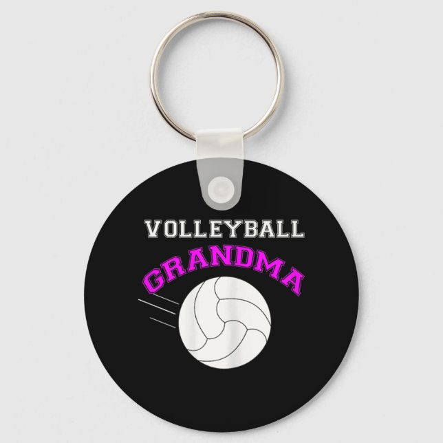 Volleyball-Oma-Unterstützung Schlüsselanhänger (Vorderseite)