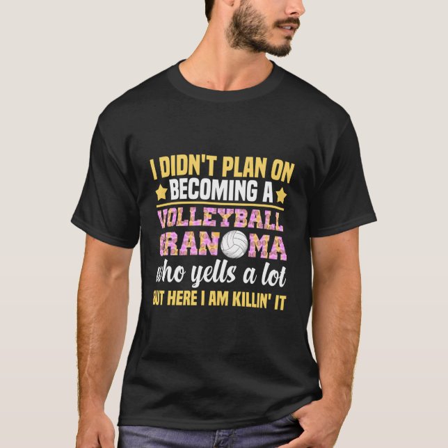 Volleyball Oma Yells A Lot Volleyball Oma T-Shirt (Vorderseite)