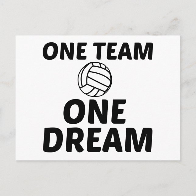 VOLLEYBALL ONE TEAM ONE DREAM POSTKARTE (Vorderseite)