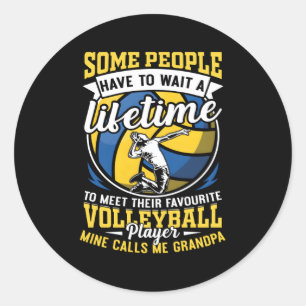 Volleyball Opa Mein Lieblingsspieler nennt mich Gr Runder Aufkleber