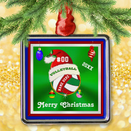 Volleyball-Ornamente Personalisiert, Name, Nummer Ornament Aus Metall