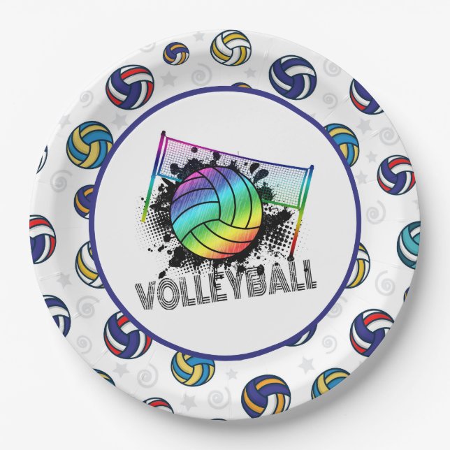 Volleyball Pappteller (Vorderseite)