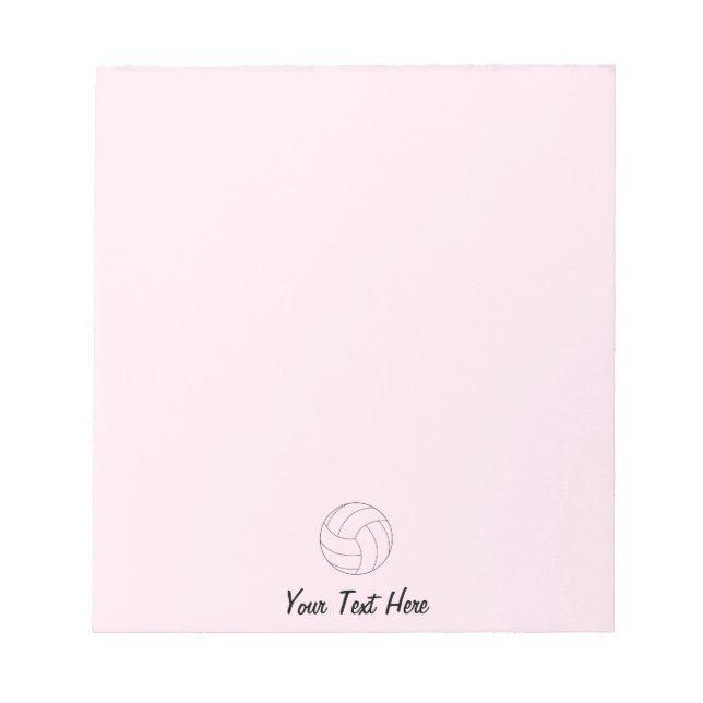 Volleyball Personalisiert rosa Notizblock (Vorderseite)