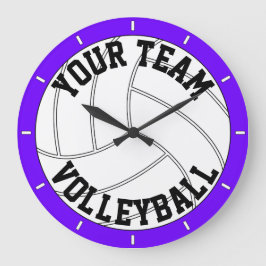 Volleyball-Personalisierte Text- und Farbsäulenuhr Große Wanduhr