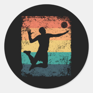 Volleyball Player Beach Volleyball Runder Aufkleber
