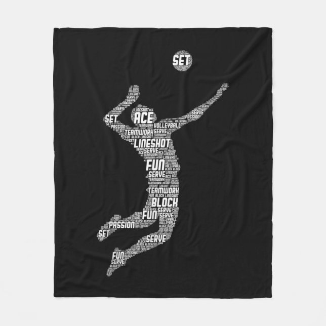 Volleyball Player Boys Jugendliche Männer  Fleecedecke (Vorderseite)