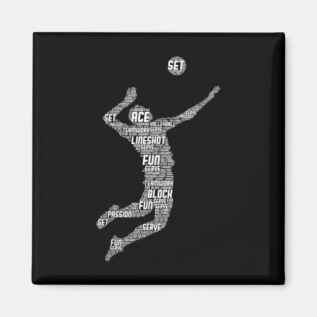 Volleyball Player Boys Jugendliche Männer Magnet (Vorne)