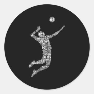 Volleyball Player Boys Jugendliche Männer Runder Aufkleber