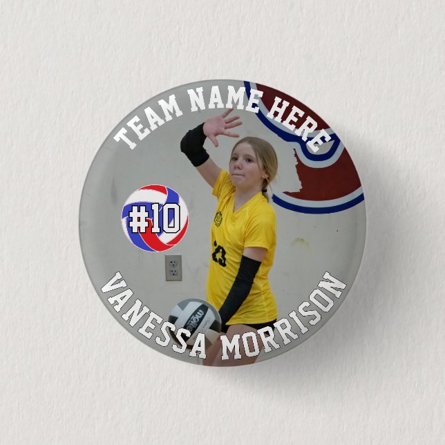 Volleyball Player Name Name Team und Foto hinzufüg Button (Vorderseite)