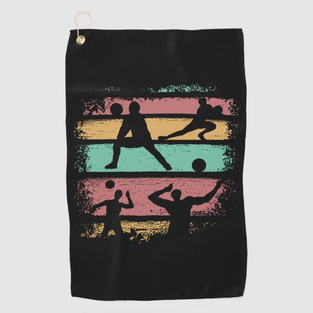 Volleyball Player Retro Vintag Golfhandtuch (Vorderseite)