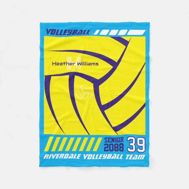 Volleyball Player Senior Night Gift Futuristic Fleecedecke (Vorderseite)