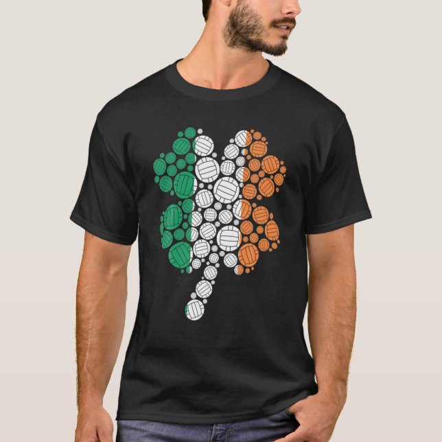 Volleyball Player St Patrick's Day Clover Irish T-Shirt (Vorderseite)