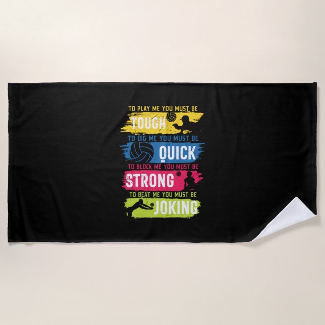Volleyball Player | Tough Quick Strong Strandtuch (Vorderseite)