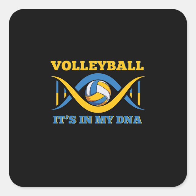 Volleyball Player | Volleyball It Is In My Dna Quadratischer Aufkleber (Vorderseite)