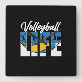 Volleyball Player | Volleyball Life Quadratische Wanduhr