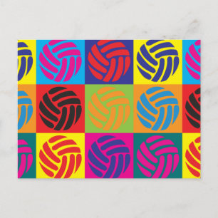 Volleyball Pop Kunst Postkarte