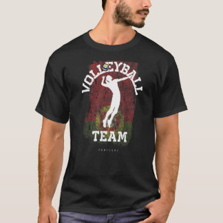 Volleyball Portugal Flag Girls Volleyball Frauen T-Shirt