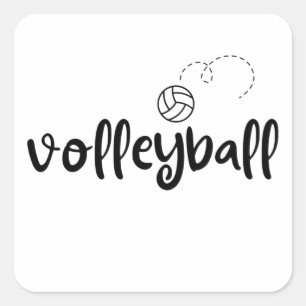 Volleyball. Quadratischer Aufkleber