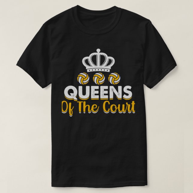Volleyball Queens vom Gericht T-Shirt (Design vorne)