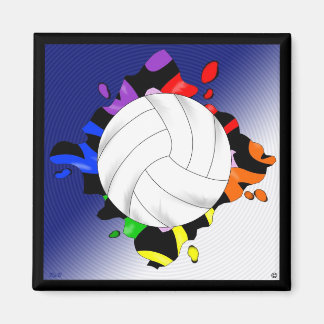 Volleyball Rainbow Splash Magnet