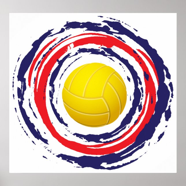 Volleyball Red Blue And White 2 Poster (Vorne)