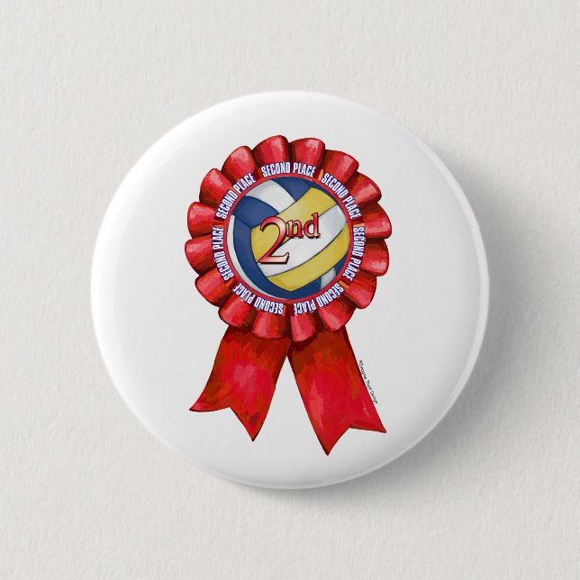 Volleyball Ribbons 2 Button (Vorderseite)