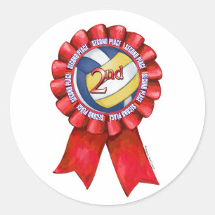 Volleyball Ribbons 2 Runder Aufkleber