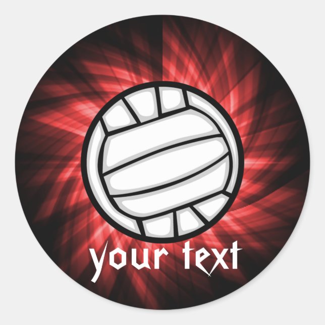 Volleyball, rot runder aufkleber (Vorderseite)