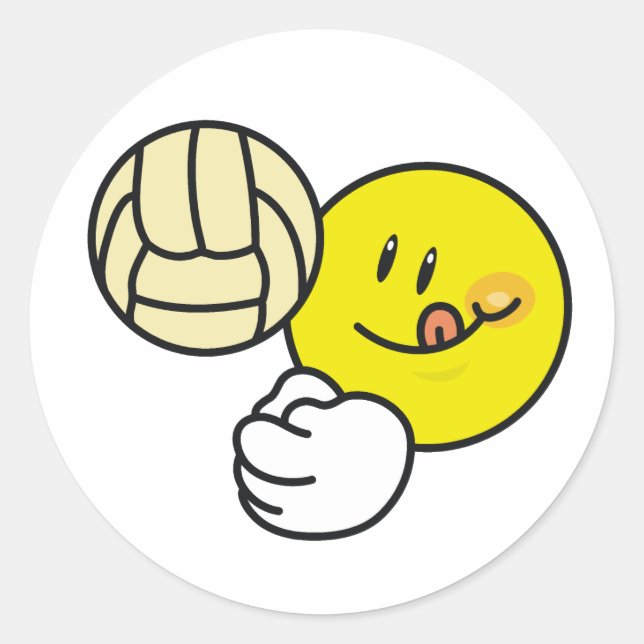 Volleyball Runder Aufkleber (Vorderseite)
