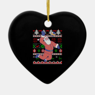 Volleyball Santa Claus Ugly Weihnachten Keramik Ornament