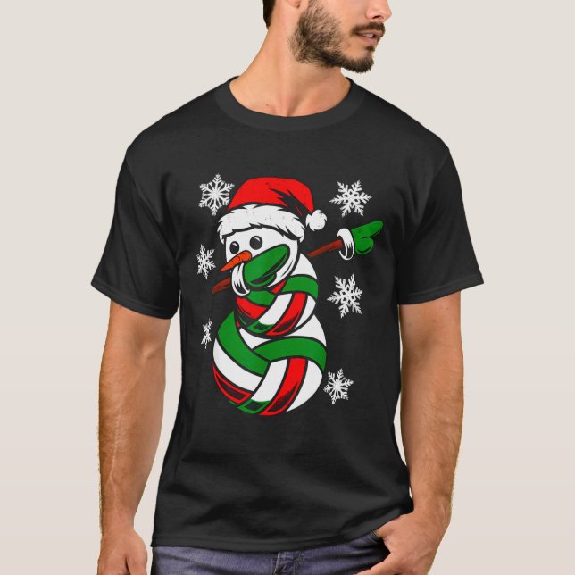Volleyball Santa Hat Snowman Xmas Funny Volleyball T-Shirt (Vorderseite)