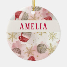 Volleyball Santa Hut Name Weihnachten